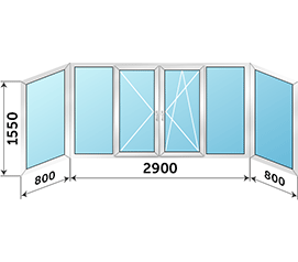 Балконное окно Krauss 4500x1550