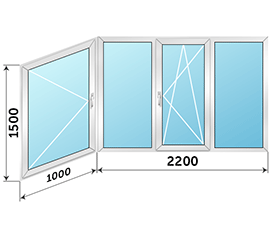 Окно на балкон СИАЛ 3200x1500