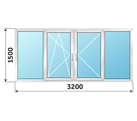 Окно на балкон СИАЛ 3200x1500