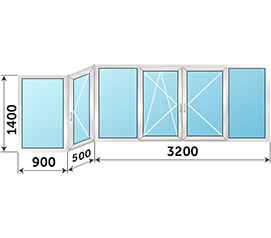 Теплое окно на лоджию Rehau 4600x1400